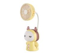 Kueohse Ventilateur Portable Cartoon à Piles Rechargeables pour Lampe de Bureau D'Étude B