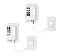 Kueohse Verrouillage de Réfrigérateur de 2 Pièces avec Code Verrous de Réfrigérateur Sans Forage, Verrouillage de Réfrigérateur pour Les Réfrigérateurs, Refroidisseur de Vin, Tiroir à Fenêtre