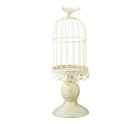Kueohse Vintage Cage à Oiseaux Bougeoir Accessoires de Décoration de Table de Mariage Décoration de Mariage Bougeoir en Fer en Métal Facile à Installer Facile à Utiliser, Blanc, S