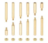 Kueohse Vis de Support M2 + 3 mm, 240 Pièces, Kit Combiné de Rondelles, Vis et Écrous de Support en Laiton Hexagonal Mâle Vers, Or