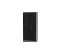 Küpper 70289 Armoire haute noire 204 x 53 x 91 cm avec 4 étagères de charge de 75 kg chacune (noir)