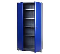 Küpper Armoire haute 70297, bleu outremer, 91x180x45cm, 4 étagères stables de 75 kg de charge chacune, verrouillables