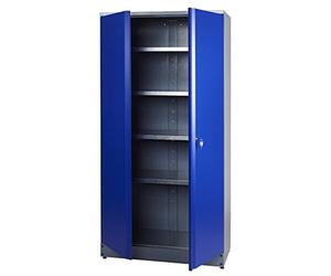 Küpper Armoire Haute 70297, Bleu Outremer, 91x180x45cm, 4 étagères Stables de 75 kg de Charge chacune, verrouillables