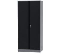 Küpper Armoire haute 70299 - 91 x 180 x 45 cm - 4 étagères stables avec une capacité de charge de 75 kg chacune - Verrouillable - Noir