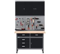 Küpper Atelier 70424-9 Kit économique d'établi mural avec 12 crochets standard Noir 120 cm
