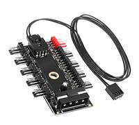 Kuesn 10 ports pour châssis de PC - Hub de refroidissement de processeur - 12 V - 4 broches - Moyeu PWM - Contrôleur Molex