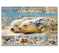 Küstenleben. Zauberhafte Tiere am Meer (Tischkalender 2027 DIN A5 quer), CALVENDO Monatskalender: Sanfte Pinselstriche fangen das Leben der ... am Meer zu stimmungsvollen Momenten werden