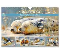 Küstenleben. Zauberhafte Tiere am Meer (Wandkalender 2027 DIN A4 quer), CALVENDO Monatskalender: Sanfte Pinselstriche fangen das Leben der Küstentiere ... am Meer zu stimmungsvollen Momenten werden