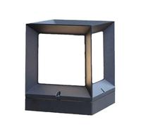 KUEYANB Lampadaire Extérieur Moderne Câblé Carré En Métal Noir, Étanche, Avec Capuchon De Lampe De Lanterne. Luminaire Minimaliste Pour Cour, Portail Et Pelouse. Conçu Pour Les Endroits Humides.