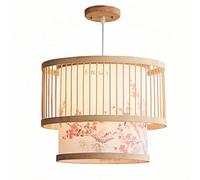 KUEYANB Lustre Chinois en Bambou, Luminaire Décoratif pour Chambre À Coucher, Tatami, Salon De Thé, Restaurant, Vis E26, pour Hôtel, Îlot De Cuisine, Table À Manger, Café