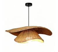 KUEYANB Suspension De Restaurant Vintage, Luminaires Suspendus De Chambre D'hôtes De Style Wabi-sabi, Lustre Décoratif en Rotin Et Osier pour Salon De Thé, Luminaire De Plafond Réglable À 1 Lampe