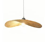 KUEYANB Suspension En Bambou, Abat-jour Bohème En Osier Tressé À La Main, Culot E26, Luminaire Décoratif Pour Cuisine, Îlot, Chambre, Salon