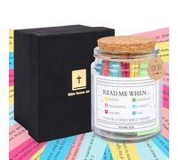 KufaerBeam Bocal avec verset de la Bible, pot de prière avec 90 écritures colorées, « Read Me When » pour émotions et sentiments, versets de la Bible de Pâques, cadeaux d'anniversaire chrétiens pour