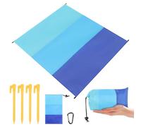 KufaerBeam Couverture de plage sans sable - 210 x 200 cm - Ultra légère et imperméable - XXL - Avec 4 coins de fixation - Imperméable - Avec sac de transport - Pour la plage, le camping et l'extérieur