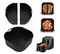 Kufeiper 3 Pièces Moule Silicone Air Fryer, Plat Air Fryer Accessoires pour Philips 2000 Série NA230 XL 6,2L, Cecotec Cosori Turbo Blaze 5,5L 6L 6,2L, Doublures Silicone pour Friteuse Air, Micro-ondes
