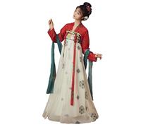 KUFEIUP Robe Hanfu chinoise antique pour femme - Costume traditionnel de la dynastie Han - Taille XL - Rouge et blanc