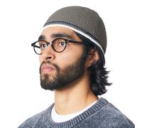 Kufi Chapeau Homme 100% Coton - Bonnet Docker Tricot Elastique Tête De Mort Calot Crâne Casquette du Maroc Fine Japonais Gris Charbon