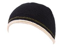 Kufi Chapeau Homme 100% Coton - Bonnet Docker Tricot Elastique Tête De Mort Calot Crâne Casquette du Maroc Fine Japonais Noir
