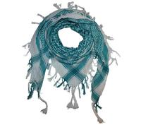 Freak Scene Kufiya - blanc - turquoise - 100 x 100 cm - Shemagh - foulard Arafat palestinien - keffieh en coton