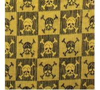 Freak Scene Kufiya - Têtes de morts à carreaux jaune - noir - 100 x 100 cm - Shemagh - foulard Arafat palestinien - keffieh en coton