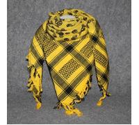 Freak Scene Kufiya - Têtes de morts petits jaune - noir - 100 x 100 cm - Shemagh - foulard Arafat palestinien - keffieh en coton