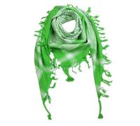 Freak Scene Kufiya - vert-vert brillant - blanc - 100 x 100 cm - Shemagh - foulard Arafat palestinien - keffieh en coton