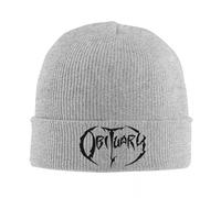 KUGEUII Dames Chapeaux d’Hiver Chapeau Thermique Hommes Obituary Band Logo Death Metal Beanie Hats American Heavy Metal Bonnet Hats Unisexe Skullies Beanies Automne Hiver Elastic Caps Cadeaux