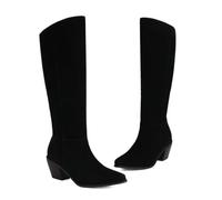 KUHAOFEU Bottes de Cowboy Occidentales de Mollet pour Femme,Noir,40 EU