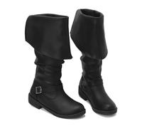 KUHAOFEU Femmes Bottes Hautes Genoux Bottes D'éQuitation Bottes De Cowboy Tirer sur Les Bottes d'hiver d'automne,Noir,40 EU