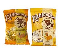 Kuhbonbon Liqueur d'Oeuf Bonbons au Caramel 200 g & Classique Bonbons au Caramel avec Lait/Beurre 200 g