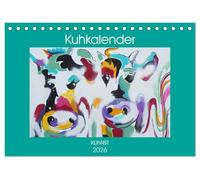 Kuhkalender (Tischkalender 2026 DIN A5 quer), CALVENDO Monatskalender: Farbenfrohe KUhNST 12 Monaten lang in ihrem Haus genießen!