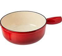 Kuhn Rikon 32056 Caquelon à Fondue en Fonte, Induction, Rouge, 24 cm