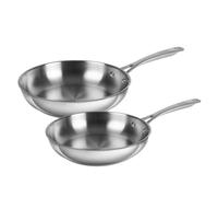 KUHN RIKON ALLROUND Lot de poêles à frire non revêtues Ø 24 + 28 cm, en acier inoxydable, pour induction