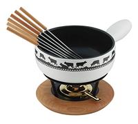 KUHN RIKON Cheese Fondue Set Induction, Gold Bell, 23 cm, White Clay, Ceramic