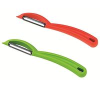 KUHN RIKON Lot de 2 éplucheurs pivotants Droits et dentelés Vert/Rouge