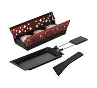 Kuhn Rikon Raclette Set Mini Aluminium Rouge, 20 x 9,5 x 5,5 cm, Compact, Red, Chauffage à la bougie, Revêtement antiadhésif