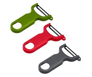 KUHN RIKON Original Swiss Peeler, Set of 3, Green, Red and Grey