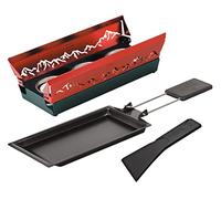 KUHN RIKON Set à raclette mini Alpenglühen rouge, Poêle à griller antiadhésive, avec bougie chauffe-plat