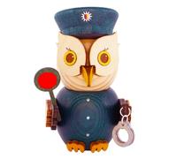 Kuhnert - Décoration / figurine en bois - Mini hibou policier - Dimensions : environ 7 cm - Fabriqué en Allemagne