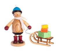Kuhnert Figurine décorative en bois de tournage avec traîneau cadeau - Hauteur : environ 12 cm - Fabriqué en Allemagne