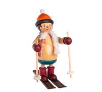 Kuhnert Figurine décorative en bois - Mäxchen en tant que skieur - Hauteur : environ 12 cm - Fabriqué en Allemagne