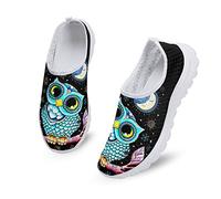 Kuiaobaty Baskets confortables pour femme - En maille respirante - Pour la marche, le sport, la course à pied - Style décontracté - Sabots d'été, Chouette fantaisie, 39 EU