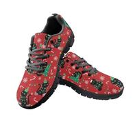 Kuiaobaty Baskets respirantes pour femme, chaussures de travail décontractées, Van Gogh Art, papillon, imprimé léopard, chaussures de marche, gym, fitness, Chats de Noël Rouge, 44.5 EU