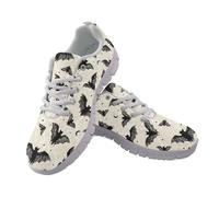 Kuiaobaty Baskets tendance pour femme - Chaussures de course à pied - Motif drapeau du Royaume-Uni - Pour le tennis, la marche - Respirantes, Bat Moons Beige, 39 EU