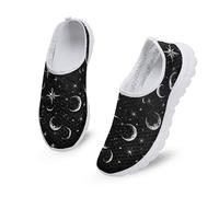 Kuiaobaty Baskets tendance pour femme - Style gothique - Chaussures de marche à enfiler - Coupe large - Légères, Lune céleste, 36.5 EU