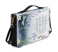 Kuiaobaty Blessing Citations Bible Case Libellule Floral Book Bags with Shoulder Strap Inspired Lord Citation Bible Book Bag Christian Gift for Women, XXL