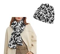 Kuiaobaty Chapeaux et écharpe pour femmes - Tournesols et chats, écharpes à imprimé de pattes - Écharpe à col long, bonnet écharpe pour hommes et femmes, Bouledogue français, taille unique