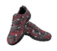 Kuiaobaty Chaussures de course à pied en forme de citrouille pour femme - Chaussures de travail légères pour la randonnée, le jogging, Crânes d'art punk, 43.5 EU