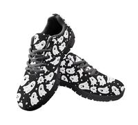 Kuiaobaty Chaussures de marche confortables de Noël en maille légère et respirante pour femme et fille, Étoiles fantômes mignons, 35.5 EU