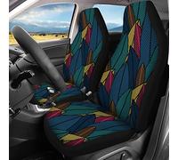 Kuiaobaty Ensemble complet de housses de siège de voiture 5 places, motif feuille vert ardoise - Housses universelles pour sièges de voiture - Pour la plupart des SUV et voitures